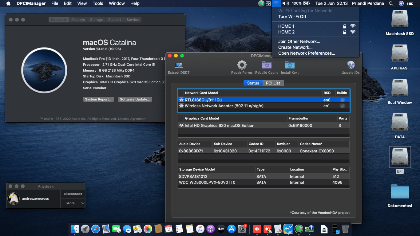 Success Hackintosh macOS Catalina 10.15.5 Build 19F96 in Asus A456UR-GA091D
